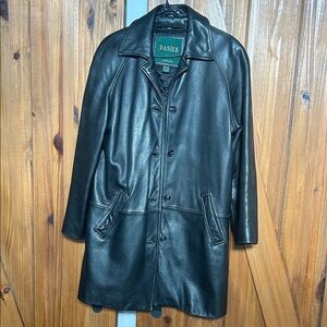 VTG Danier Black Genuine Leather Coat